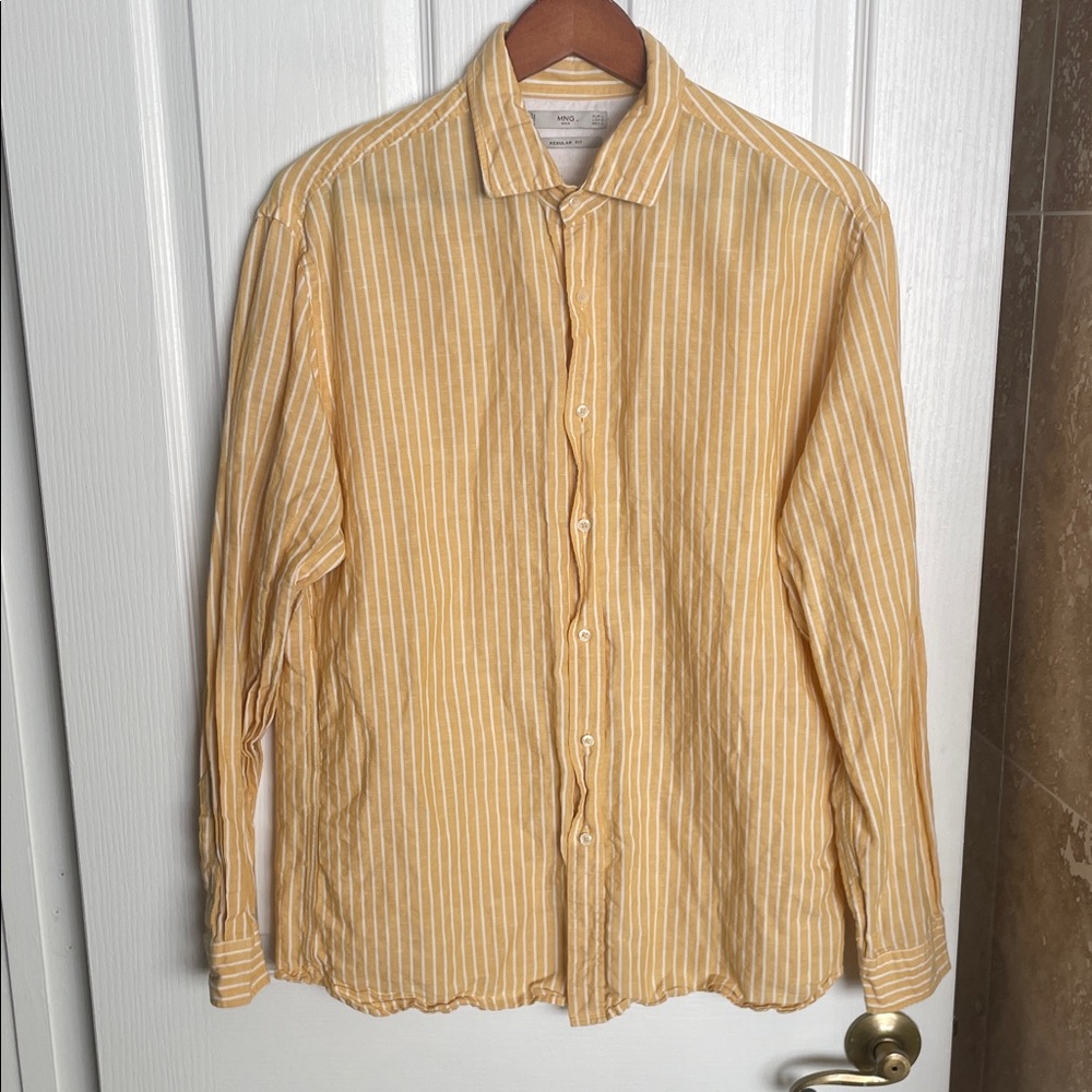 MNG - Man - Yellow and White Striped Shirt